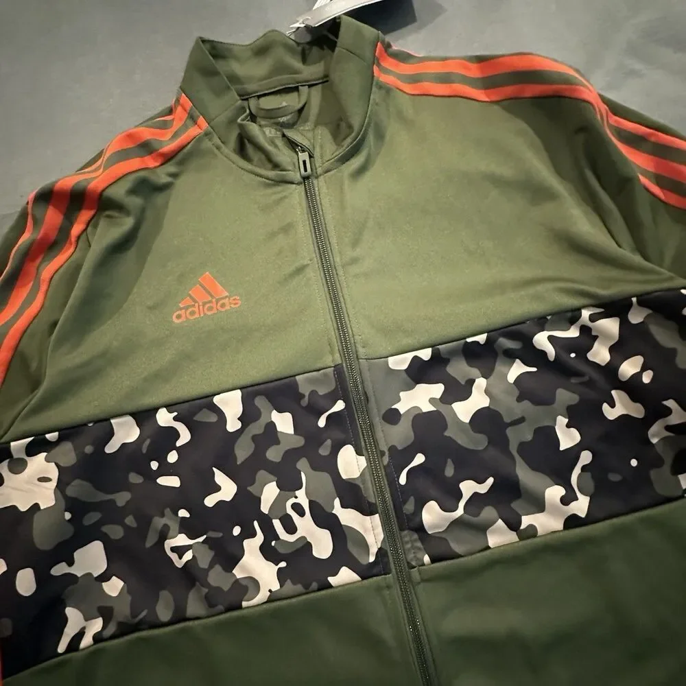 Adidas Track Jacket Mens XLT Full Zip Aeroready Lightweight Training TIRO21 Camo